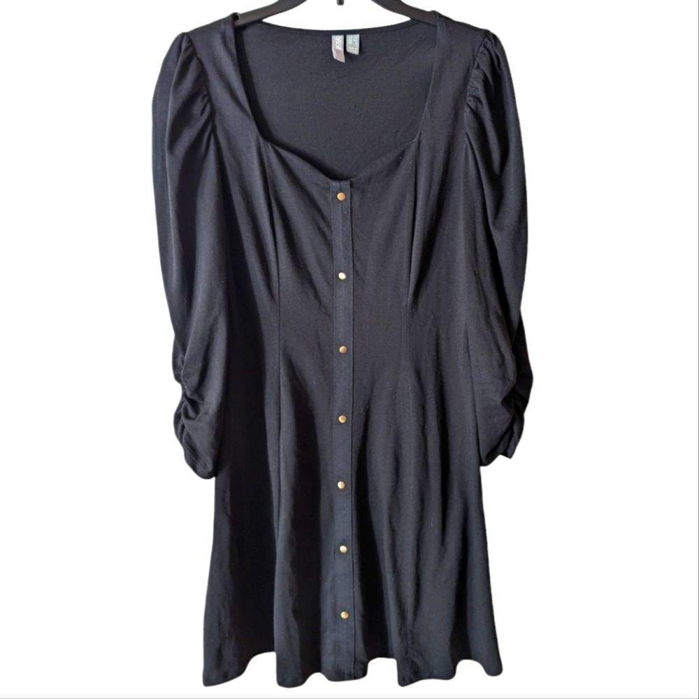 ASOS Black Puff Sleeve Button Down Size 8‎